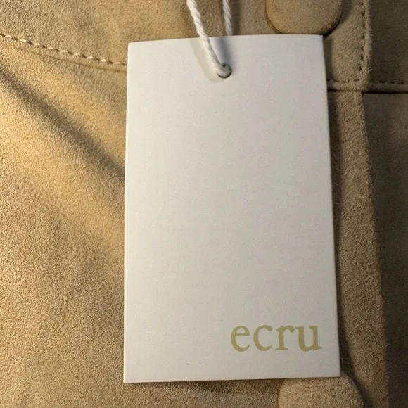 NWT Ecru Women’s Tan Suede Maxi Skirt with Button Detail Genuine Leather